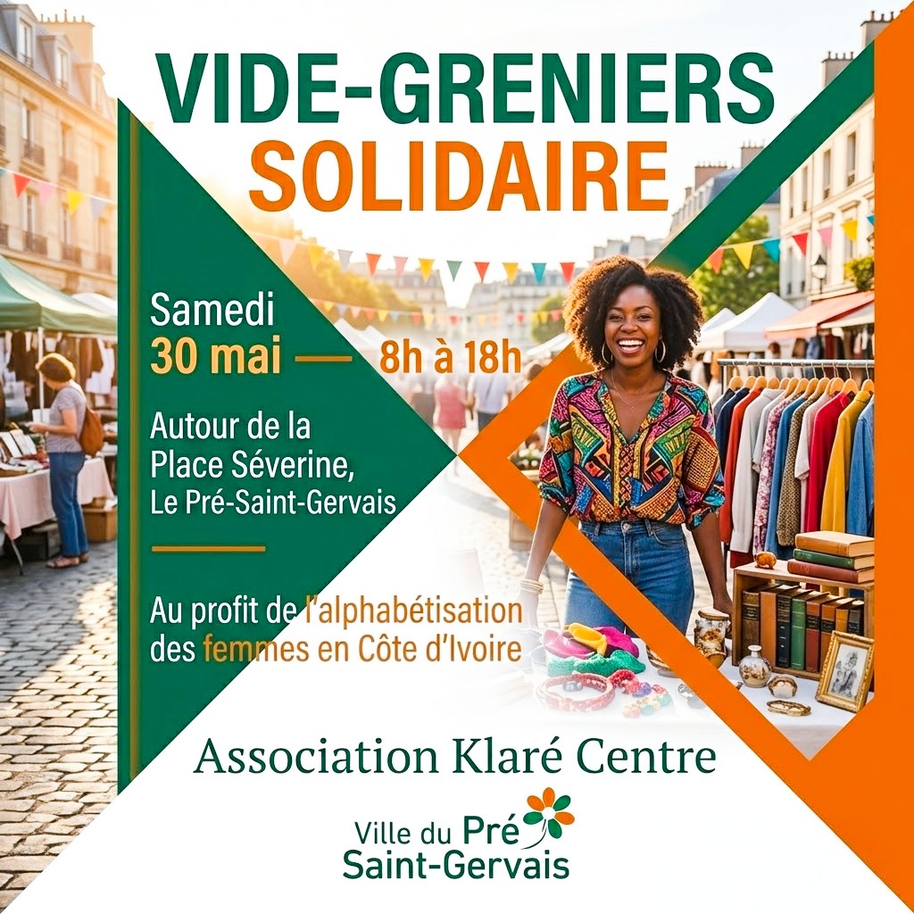 Affiche officielle du vide-grenier solidaire du 30 mai 2026