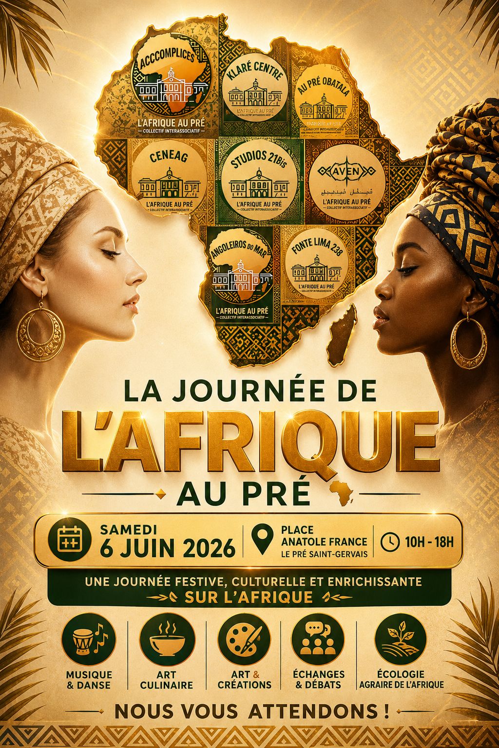 Affiche officielle de la Journée de l'Afrique au Pré - Samedi 6 Juin 2026